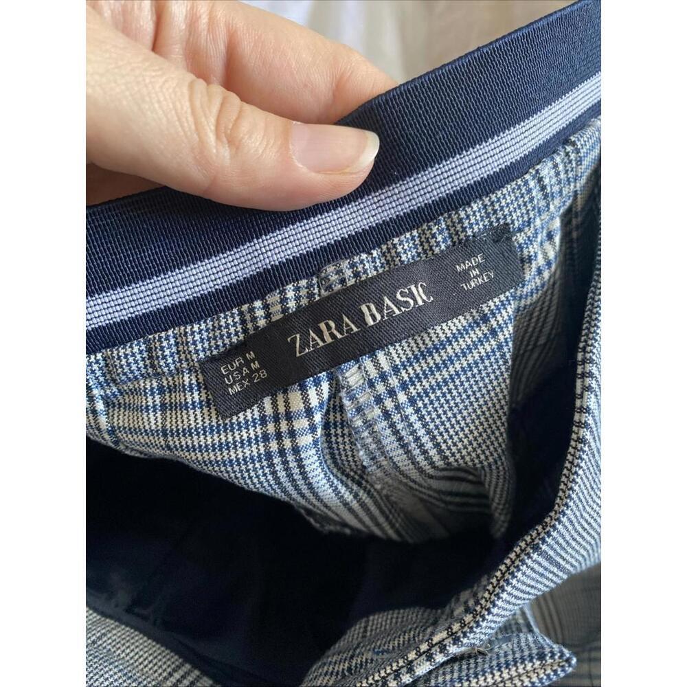 NWT Zara Basic Gray Checkered Plaid Trousers Elas… - image 7